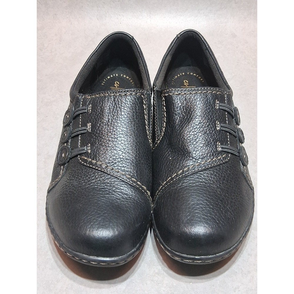 Clarks Bendables Ashland Alpine Size 8.5 WomenBlack Leather Comfort Loafer Shoes